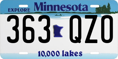 MN license plate 363QZO