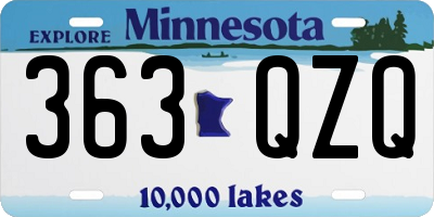 MN license plate 363QZQ