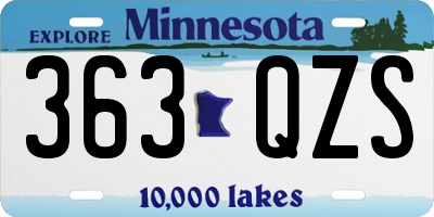 MN license plate 363QZS