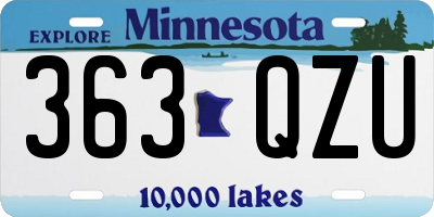 MN license plate 363QZU