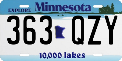 MN license plate 363QZY