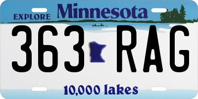 MN license plate 363RAG