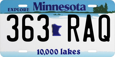 MN license plate 363RAQ