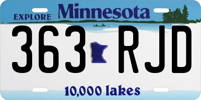 MN license plate 363RJD