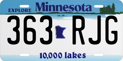 MN license plate 363RJG