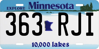 MN license plate 363RJI