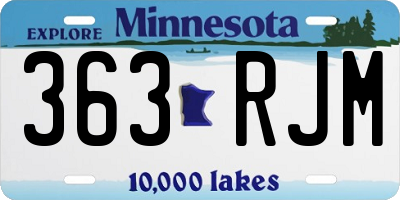MN license plate 363RJM