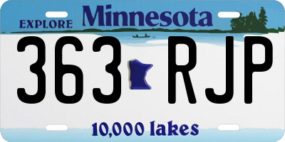 MN license plate 363RJP