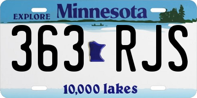 MN license plate 363RJS
