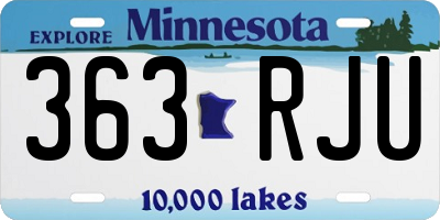MN license plate 363RJU