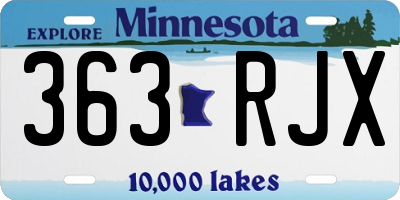 MN license plate 363RJX