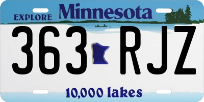 MN license plate 363RJZ