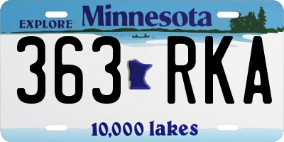 MN license plate 363RKA
