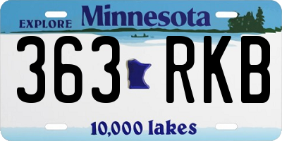 MN license plate 363RKB