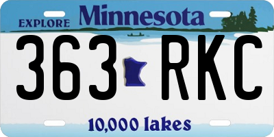 MN license plate 363RKC