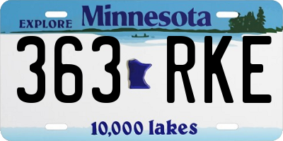 MN license plate 363RKE