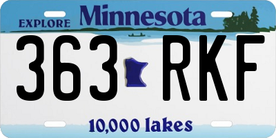 MN license plate 363RKF