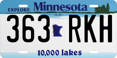 MN license plate 363RKH