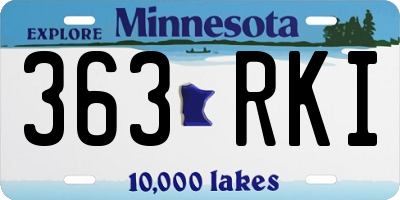 MN license plate 363RKI