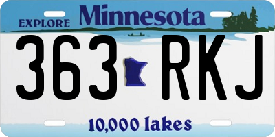 MN license plate 363RKJ
