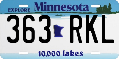 MN license plate 363RKL
