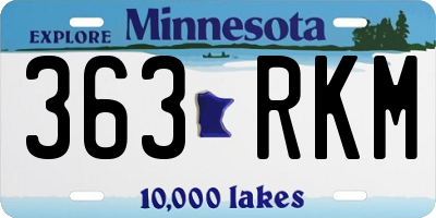 MN license plate 363RKM