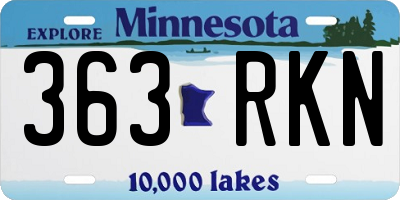 MN license plate 363RKN