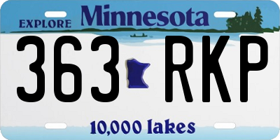 MN license plate 363RKP