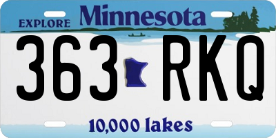 MN license plate 363RKQ