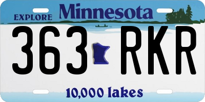 MN license plate 363RKR