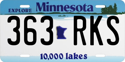 MN license plate 363RKS