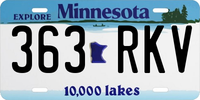 MN license plate 363RKV