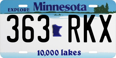 MN license plate 363RKX