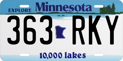 MN license plate 363RKY
