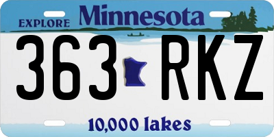 MN license plate 363RKZ