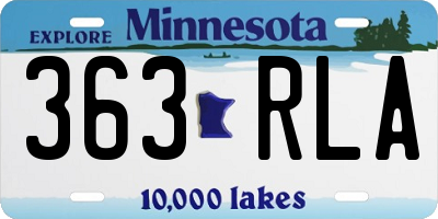 MN license plate 363RLA