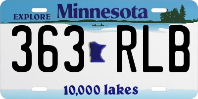 MN license plate 363RLB