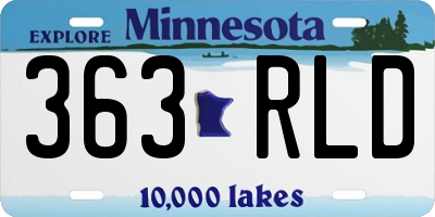 MN license plate 363RLD