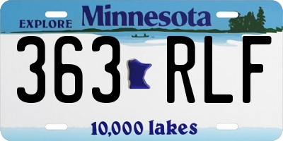 MN license plate 363RLF