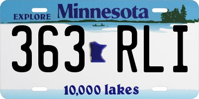 MN license plate 363RLI