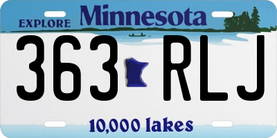 MN license plate 363RLJ