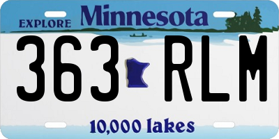 MN license plate 363RLM