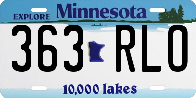 MN license plate 363RLO