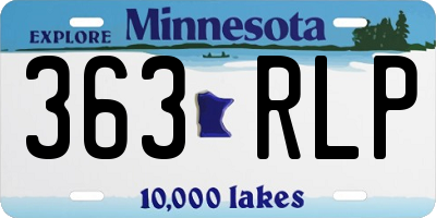 MN license plate 363RLP