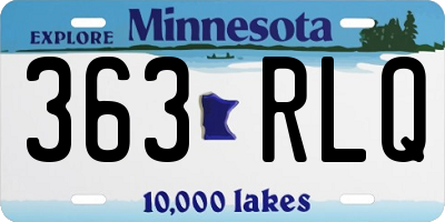 MN license plate 363RLQ