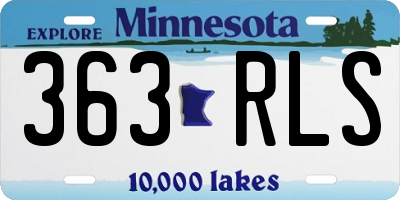 MN license plate 363RLS