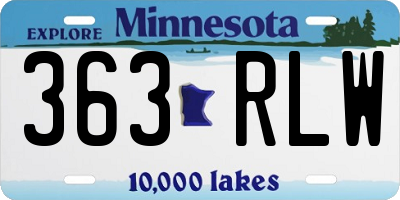 MN license plate 363RLW