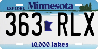 MN license plate 363RLX