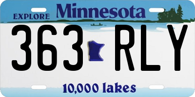 MN license plate 363RLY