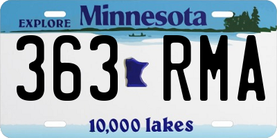 MN license plate 363RMA